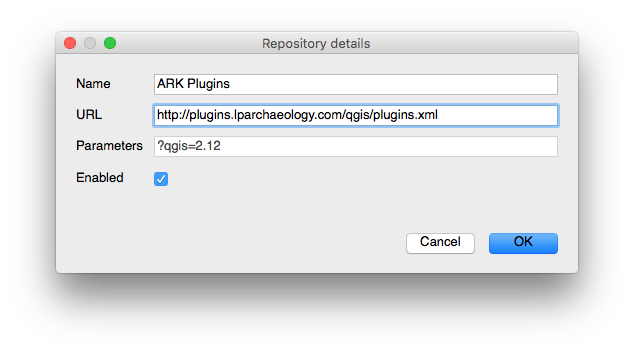 QGIS Repository Settings